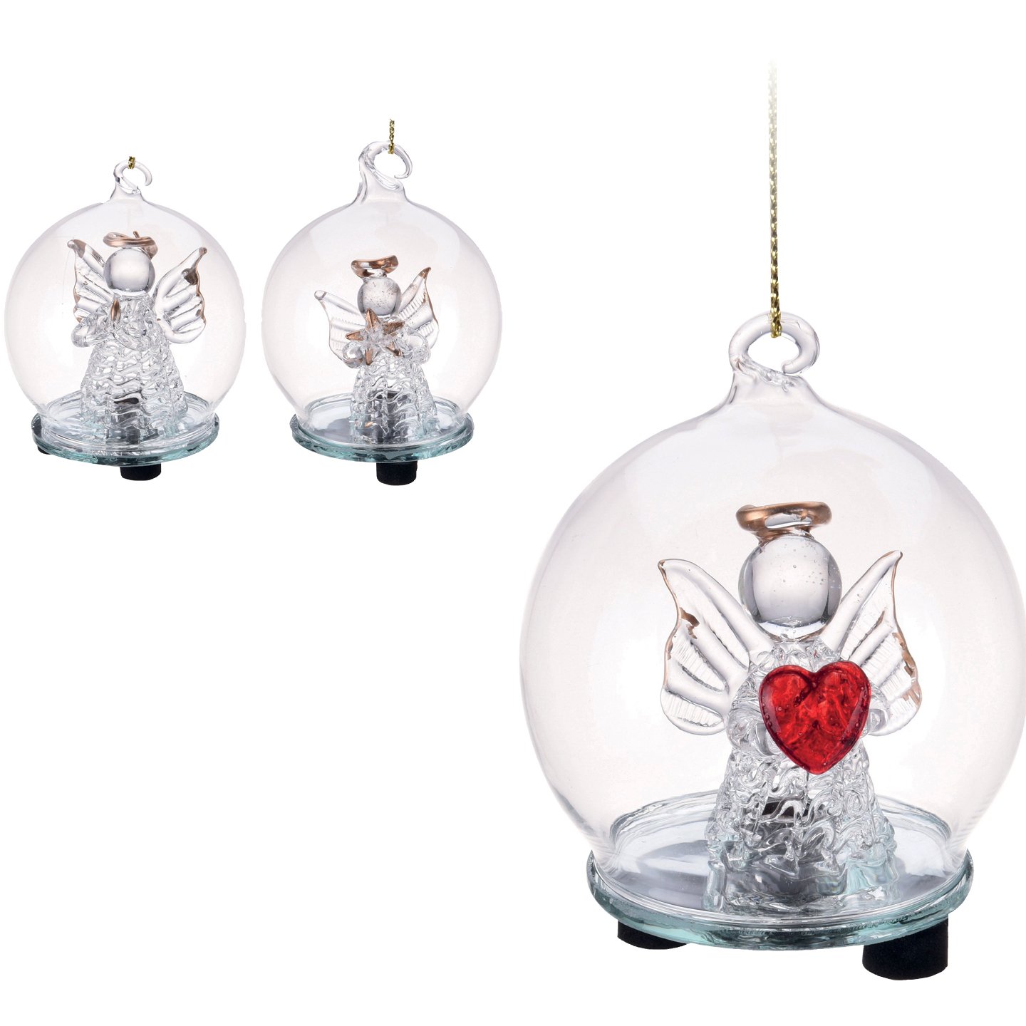 üveggömb Világító Angyalkával