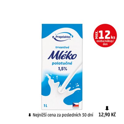 Image of Mléko polotučné 1,5% Pragolaktos