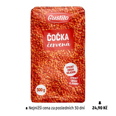 obrázek Čočka červená půlená loupaná Gustito