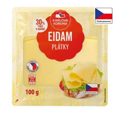obrázek Sýr Eidam 30% Karlova Koruna