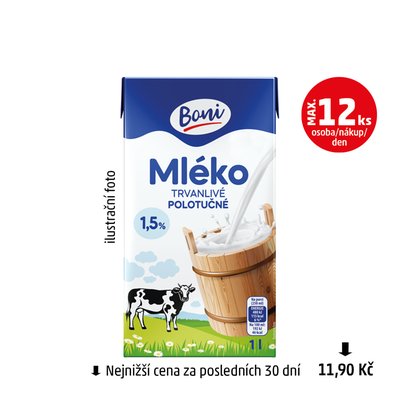 Image of Mléko trvanlivé polotučné 1,5%