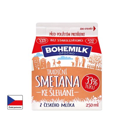 Image of Smetana ke šlehání 33% Bohemilk Opočno