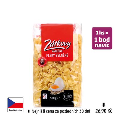 obrázek Těstoviny zvlněné fleky Zátka