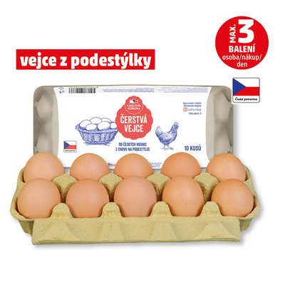 obrázek Vejce čerstvá M z podestýlky Karlova Koruna