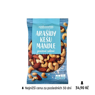 obrázek Směs arašídů, kešu a mandlí Naturalia