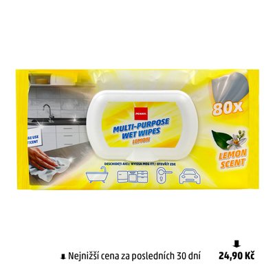 obrázek Ubrousky víceúčelové vlhčené Penny