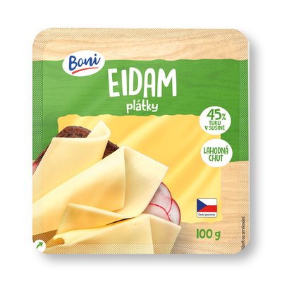 obrázek Sýr Eidam 45% plátky Boni