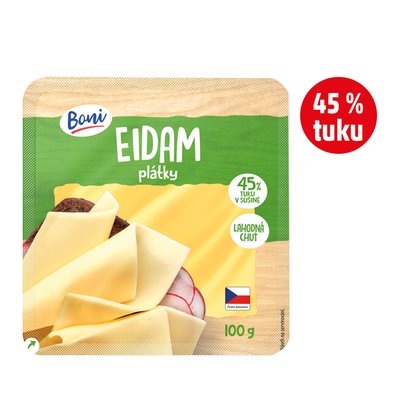 obrázek Sýr Eidam 45% plátky Boni