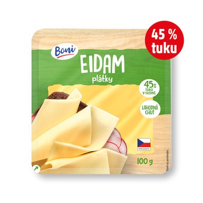 obrázek Sýr Eidam 45% plátky Boni