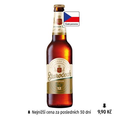 obrázek Pivo Staročech Premium světlý ležák sklo