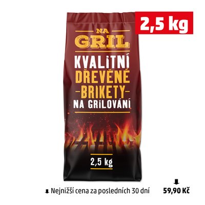 obrázek Brikety grilovací 2,5kg NA GRIL