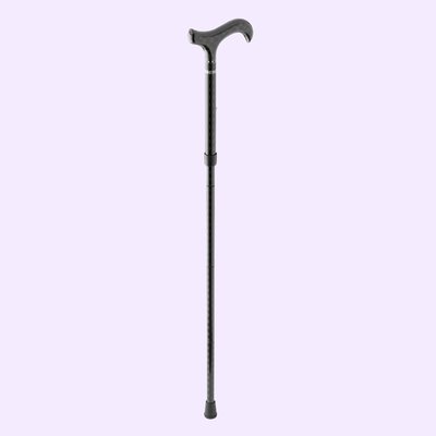 Product Image of Faltbarer Gehstock aus Carbon mit Derbygriff Schachbrettmuster schwarz anthrazit glänzend 120 kg