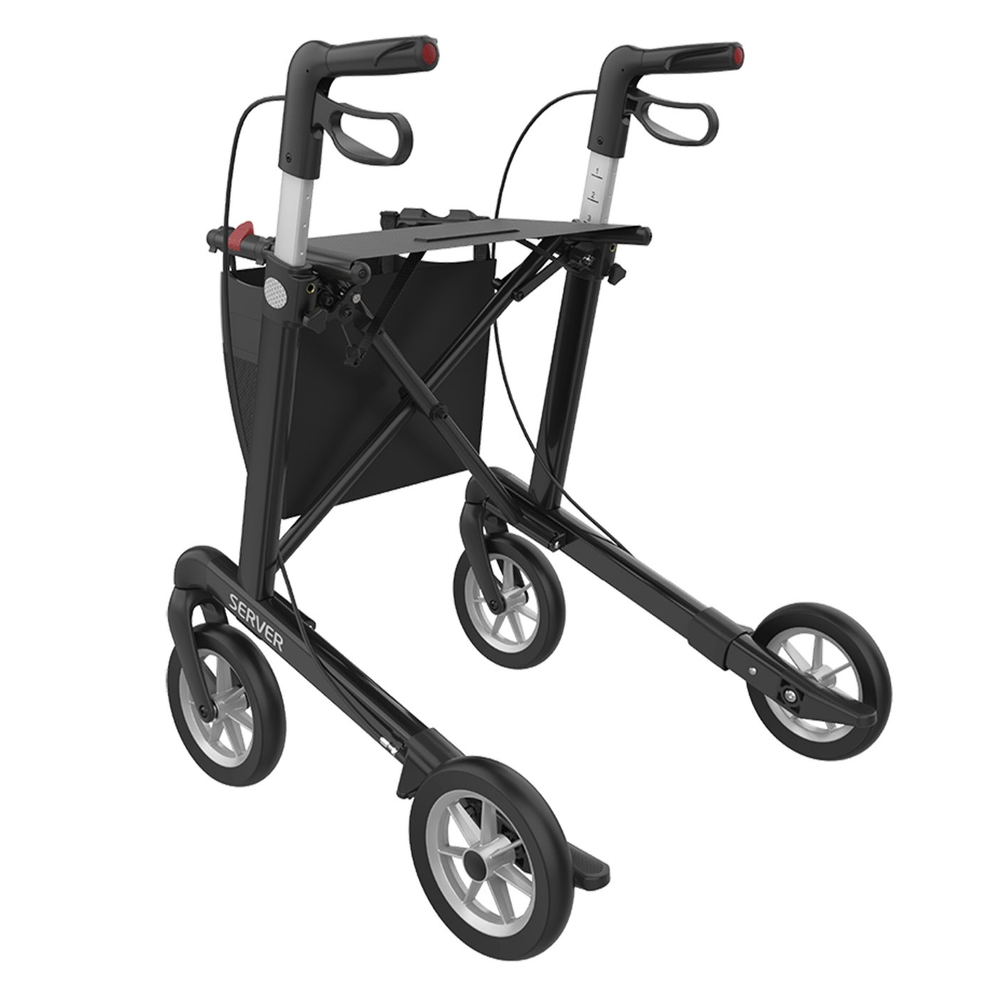 Gallery Image of Leichtgewicht Rollator Server Aluminium Faltbar Höhenverstellbar Soft-Räder