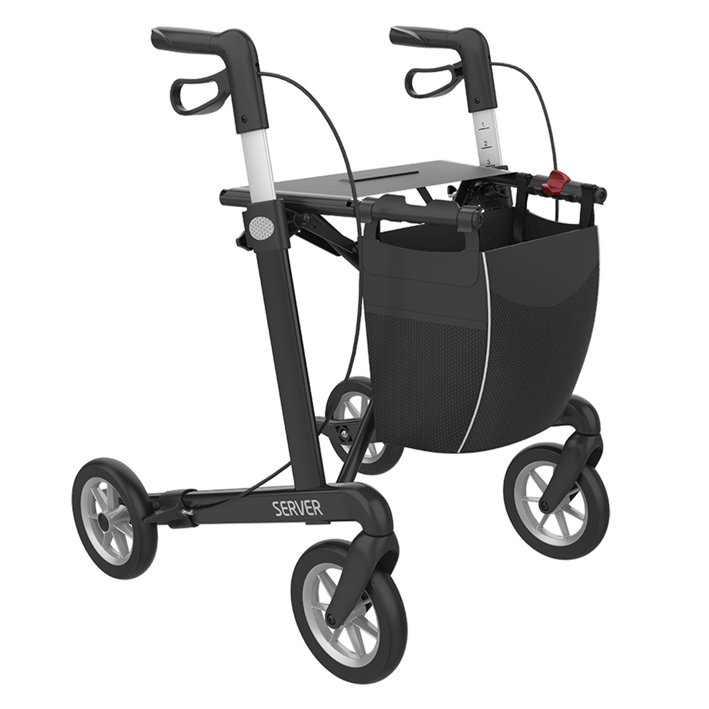 Gallery Image of Leichtgewicht Rollator Server Aluminium Faltbar Höhenverstellbar Soft-Räder