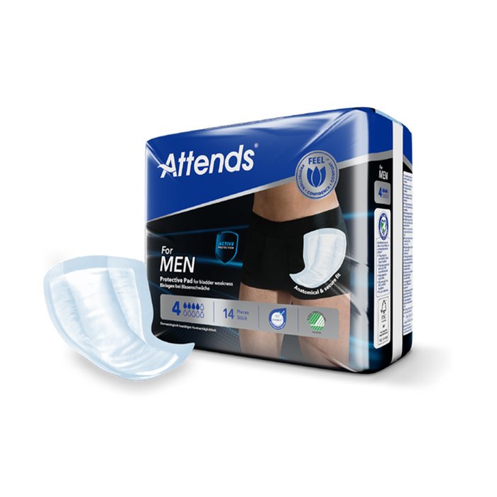 Gallery Image of Inkontinenzeinlagen Attends For Men 4 Protective Pad mittlere Saugkraft 12x14 Stk.