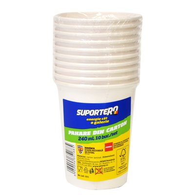 Imaginea SUPORTERO SET PAHARE CARTON 240ML 10 BUC