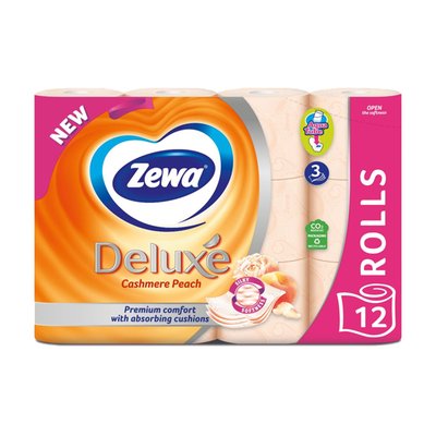 Imaginea ZEWA DELUXE HARTIE IGIENICA PIERSICA 12 ROLE 3 STRATURI