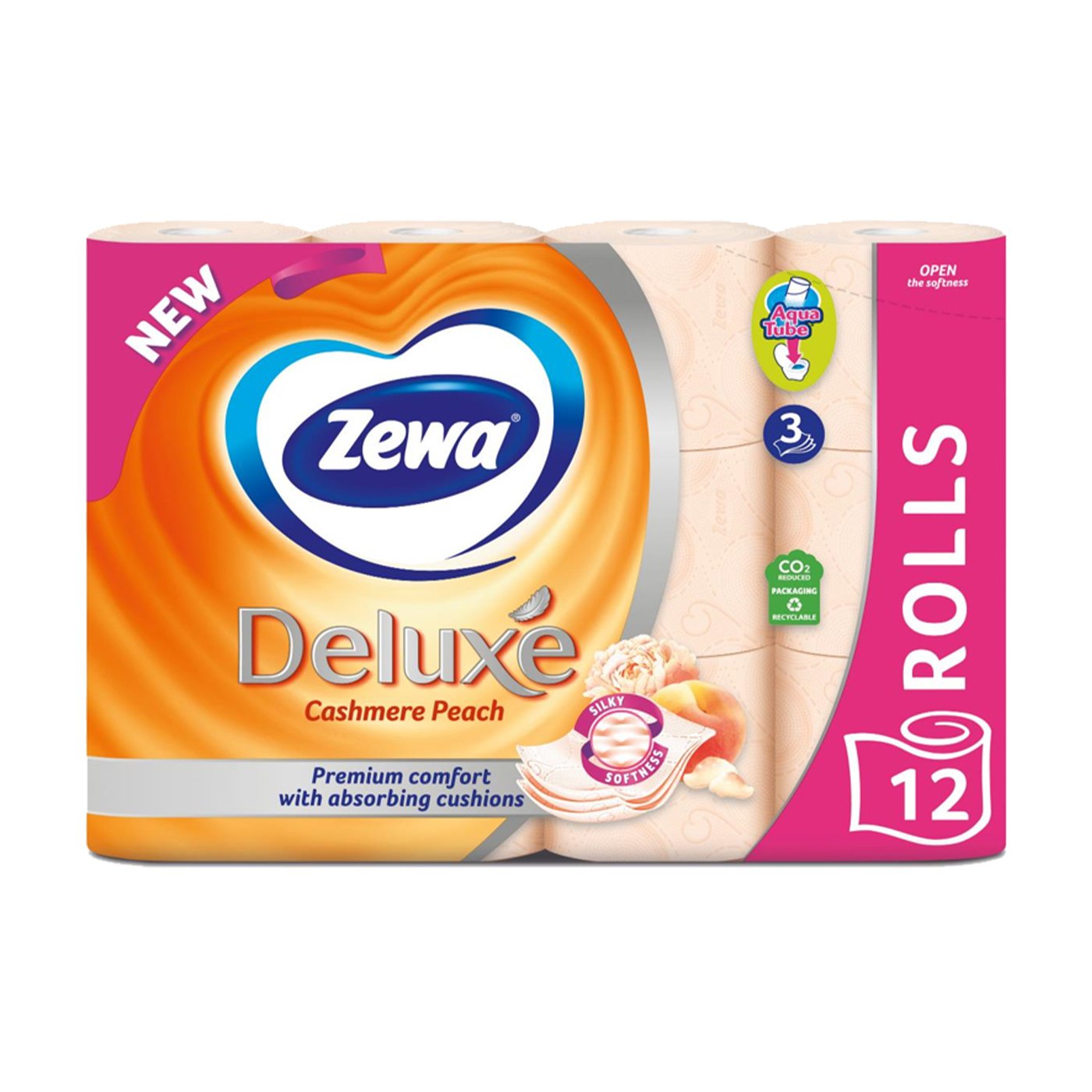 Zewa Deluxe Hartie Igienica Piersica 12 Role 3 Straturi