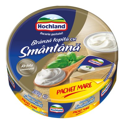 Imaginea HOCHLAND BRANZA TOPITA 280G TRIUNGHI CU SMANTANA