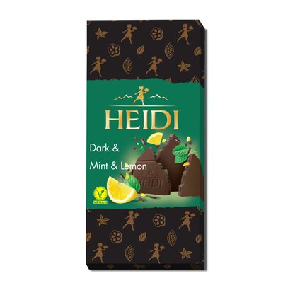 Imaginea HEIDI CIOCOLATA AMARUIE CU GRANULE DE LAMAIE SI MENTA