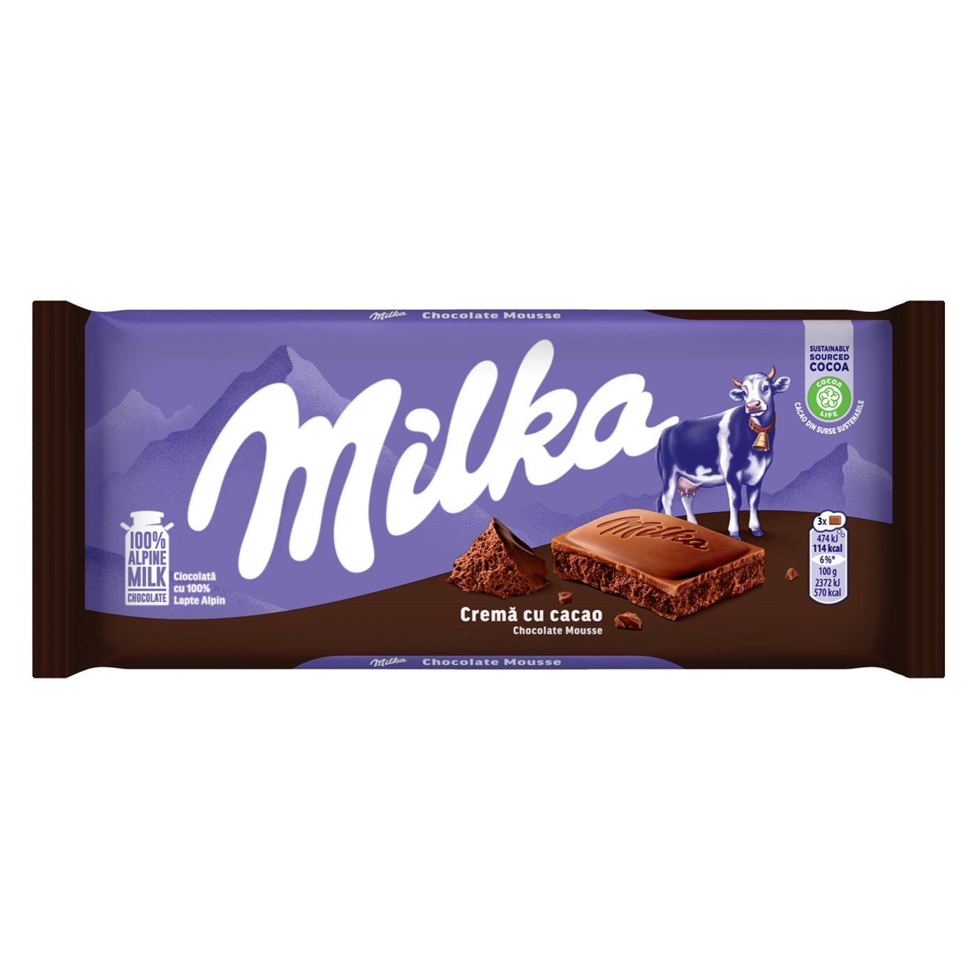 Milka Ciocolata Lapte Ump Cu Crema Cacao Aerata