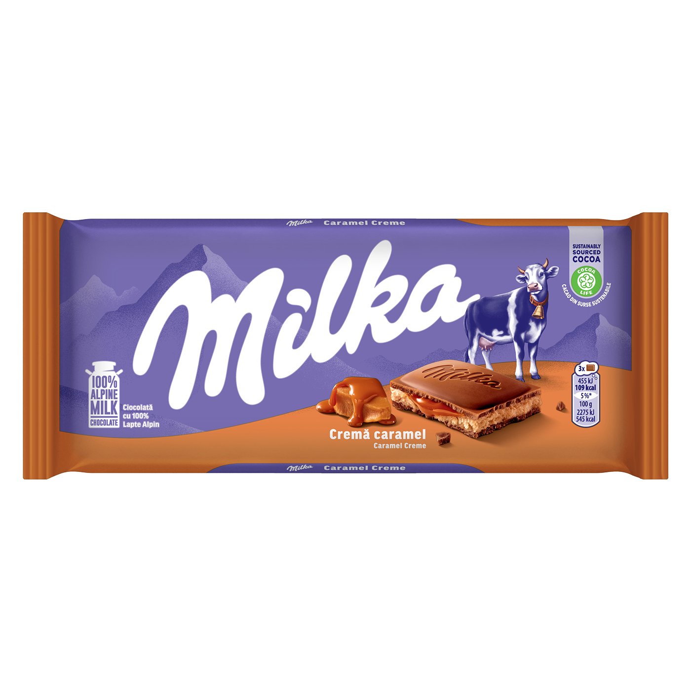Milka Ciocolata Ump Crema Lapte Ar.caramel&crema Ar Caramel