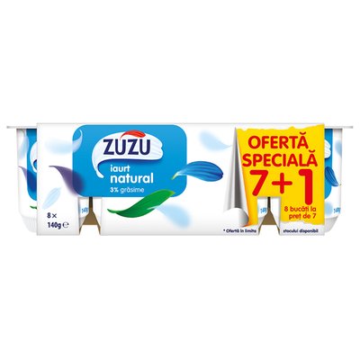 Imaginea MPK ZUZU 7+1 IAURT NATURAL 3% GRAS PRODUSUL POATE FI ACHIZITIONAT SI LA BUCATA