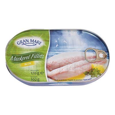 Imaginea GRAN MARE FILE DE MACROU IN ULEI GREUTATE MASA NETA SCURSA 100GR