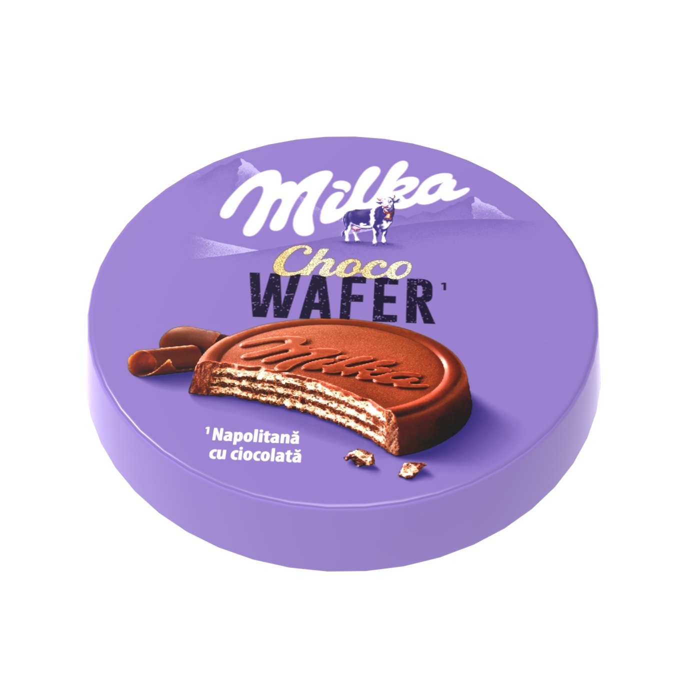Milka Napolitana Cu Crema Cu Cacao Acoperita Cu Ciocolata Cu Lapte Alpin