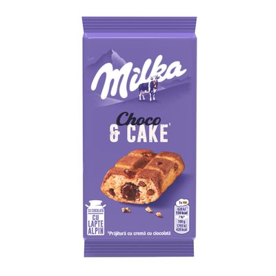 Imaginea MILKA PRAJITURA CU BUCATELE DE CIOCOLATA CU  LAPTE ALPIN SI CREMA DE CIOCOLATA