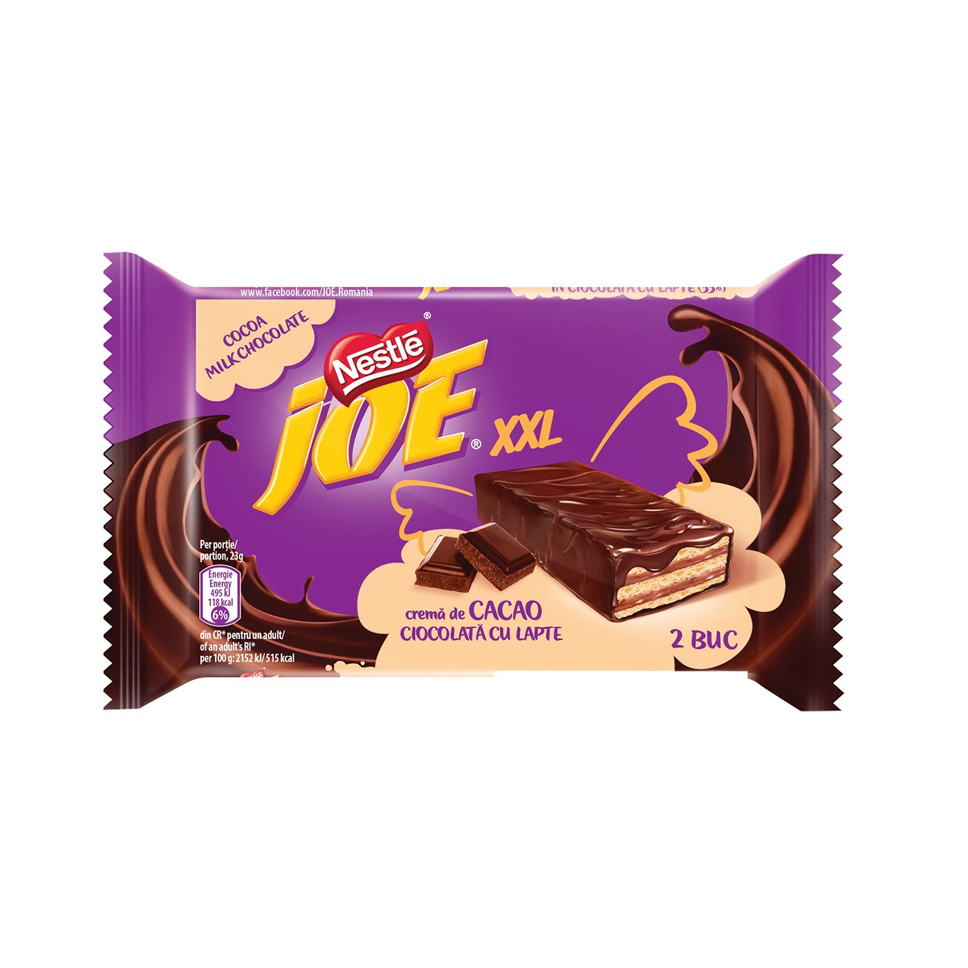 Joe Xxl Napolitane Cu Crema Cacao Glaz Cioco Lapte