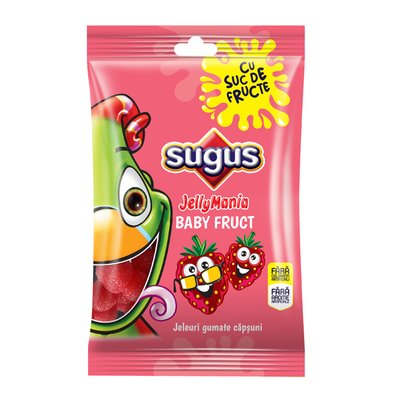 Imaginea SUGUS JELLYMANIA JELEURI GUMATE CU AROMA CAPSUNI  SUC FRUCTE