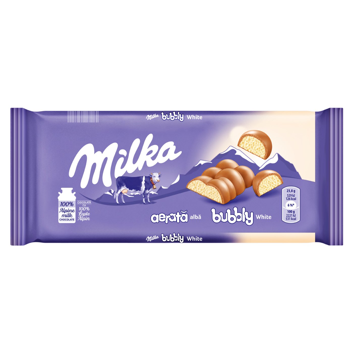 Milka Ciocolata Aerata Alba