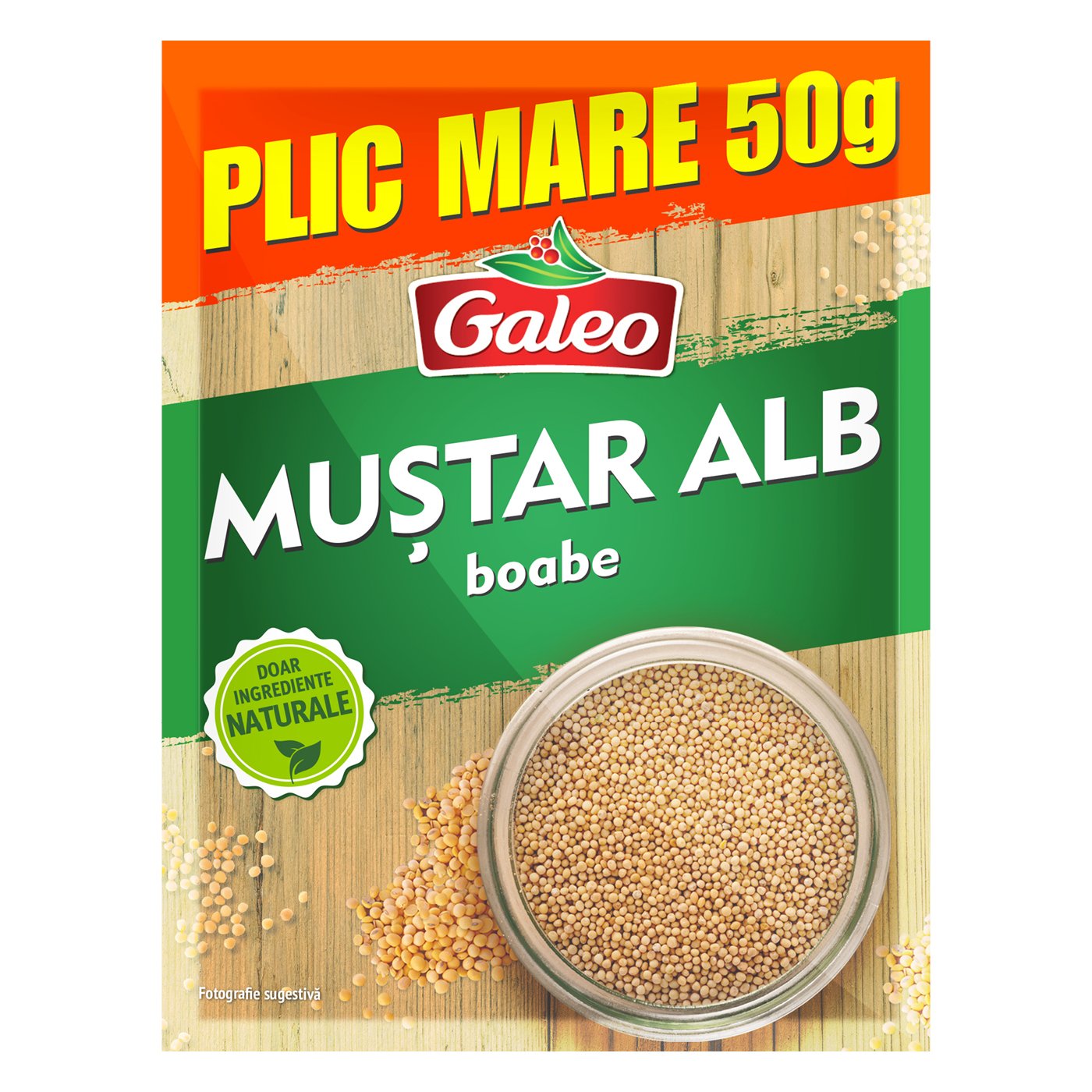 Galeo Mustar Alb Boabe