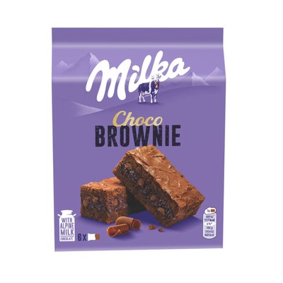 Imaginea MILKA CHOCO BROWNIE  PRAJITURA CU CIOCOLATA LAPTE SI BUCATELE DE CIOCOLATA CU LAPTE