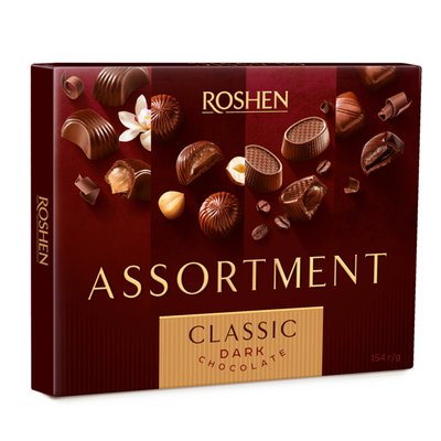 Imaginea ROSHEN ASSORT CLASIC BOMBOANE CIOCO NEAGRA DIV UMPLUTURI
