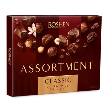 Imaginea ROSHEN ASSORT CLASIC BOMBOANE CIOCO NEAGRA DIV UMPLUTURI