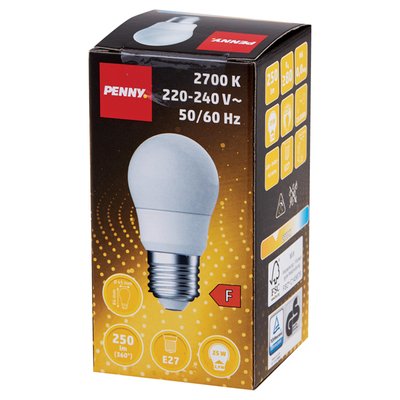 Imaginea PENNY BEC LED 2.9W P45 E27 INCLUDE TIMBRU VERDE 0.54 RON