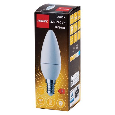 Imaginea PENNY BEC LED 4.9W B35 E14 INCLUDE TIMBRU VERDE 0.54 RON