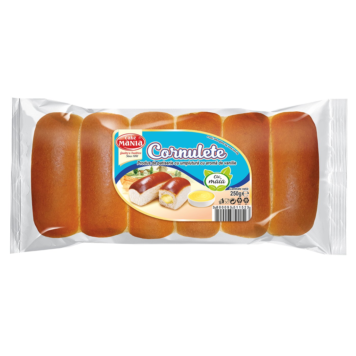 Cake Mania Cornulete Cu Crema Aroma Vanilie