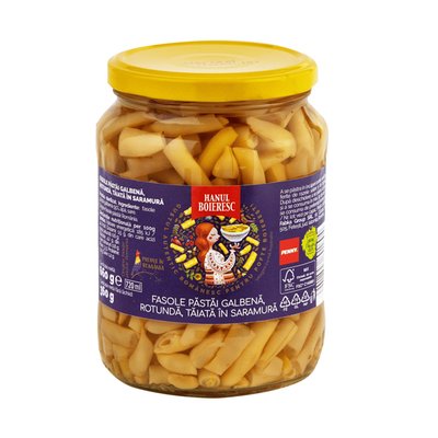 Imaginea HANUL BOIERESC FASOLE GALBENA IN SARAMURA GREUTATE MASA NETA SCURSA 360GR