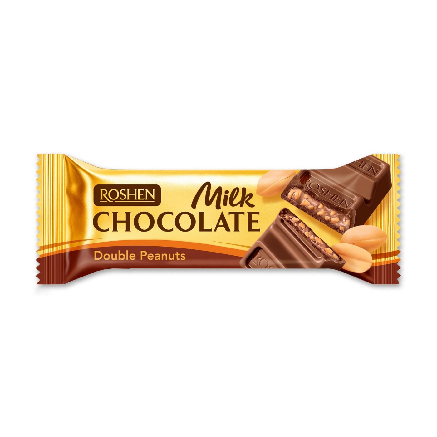Roshen Baton Ciocolata Lapte Cu Bucati De Arahide Si Crema De Arahide