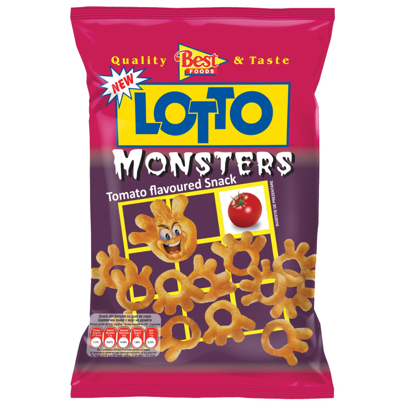 Lotto Monsters Snack Cu Gust De Rosii