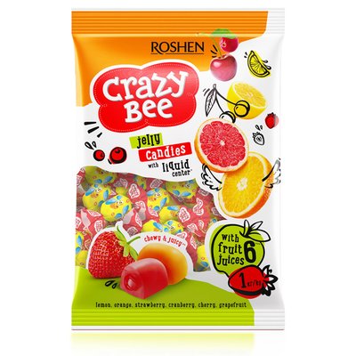 Imaginea ROSHEN CRAZY BEE FRUITY JELURI CU UMPLUTURA CU AROMA FRUCTE