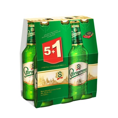 Imaginea STAROPRAMEN BERE NRGB 5%ALC 6X330ML SE POATE ACHIZITIONA SI LA BUC.+ GARANTIE SGR 0.5LEIX6BUC