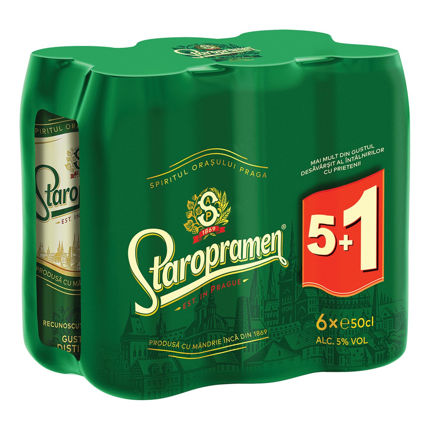 Staropramen Bere5%alc 6x500ml 5+1 +garantie Sgr0.5leix6buc