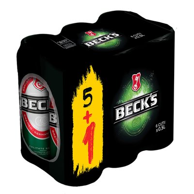 Imaginea BECK"S BERE BLONDA 5%ALC 6X500ML 5+1 SE POATE ACHIZITIONA SI LA BUC.+ GARANTIE SGR 0.5LEIX6BUC