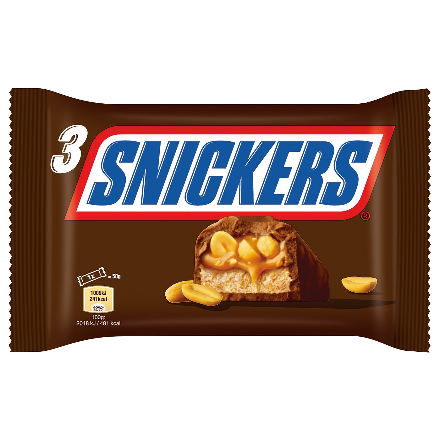 Snickers Baton Ciocolata Nuga Moale Si Miez Caramel Arahide