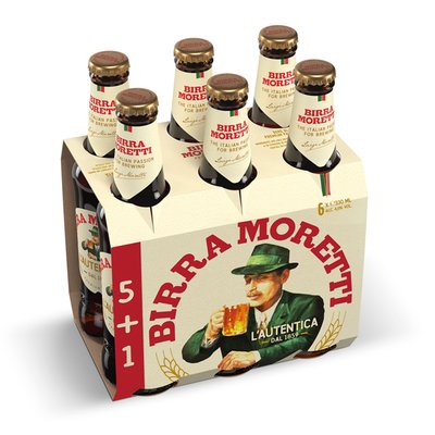 Imaginea BIRRA MORETTI BERE 4,6% ALC 6X330ML 5+1 SE POATE ACHIZITIONA SI LA BUC.+ GARANTIE SGR 0.5LEIX6BUC