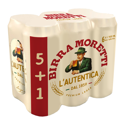 Imaginea BIRRA MORETTI BERE BLONDA 4,6% ALC 6X500ML 5+1 SE POATE ACHIZITIONA SI LA BUC.+ GARANTIE SGR 0.5LEIX6BUC
